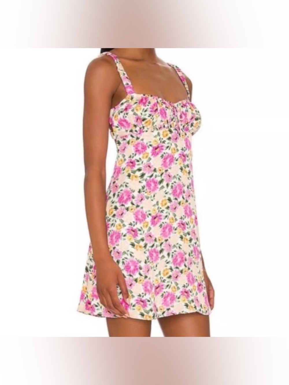 For Love and Lemons June mini floral dress in pink size small
